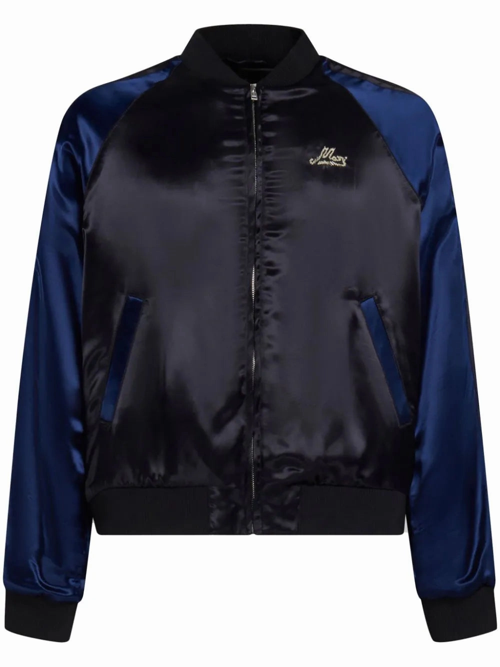 Logo-Embroidered Satin Bomber Jacket winter jackets clearance
