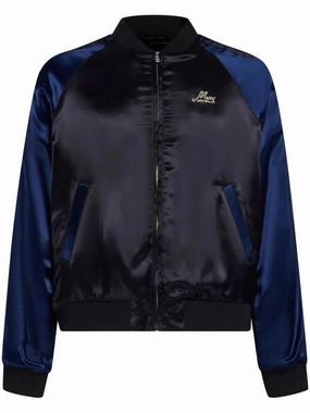 Logo-Embroidered Satin Bomber Jacket winter jackets clearance