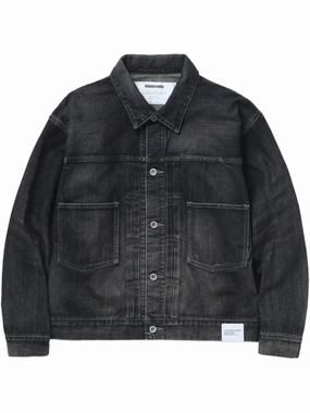 Logo-Patch Denim Jacket winter jackets clearance