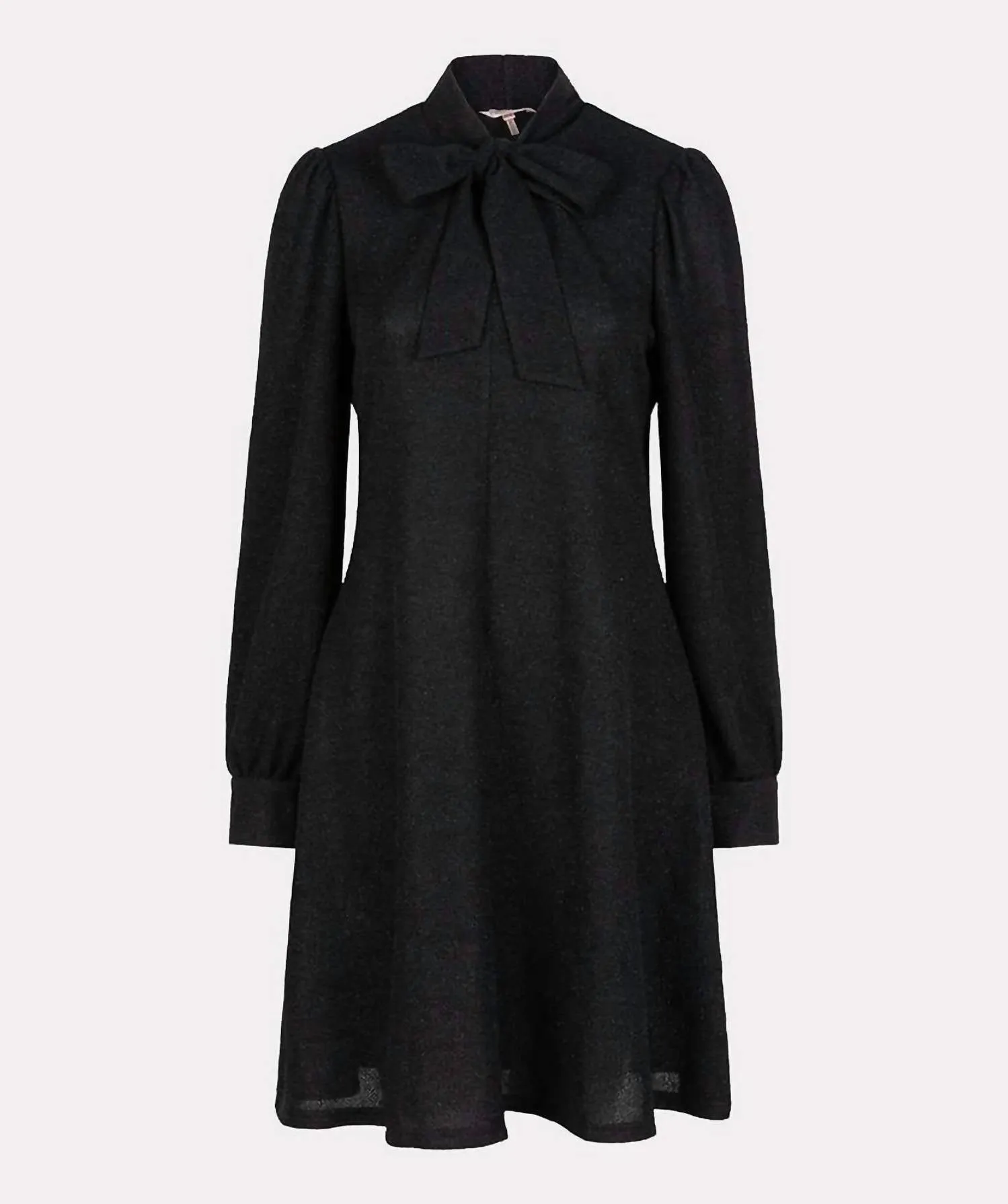 Long Sleeve Dress With Bow In Black