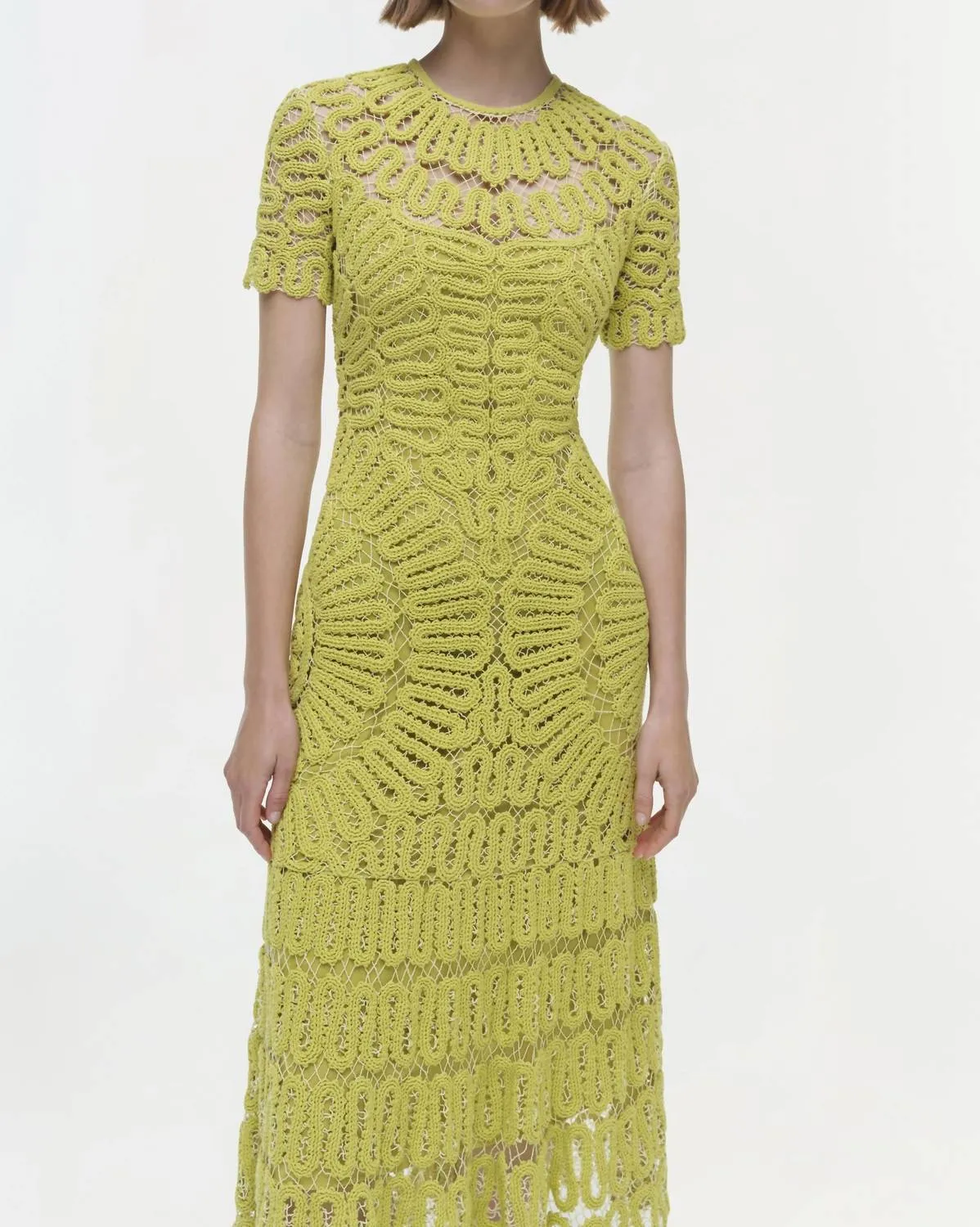 Lorelai Embroidered Midi Dress In Yellow Plum Multi