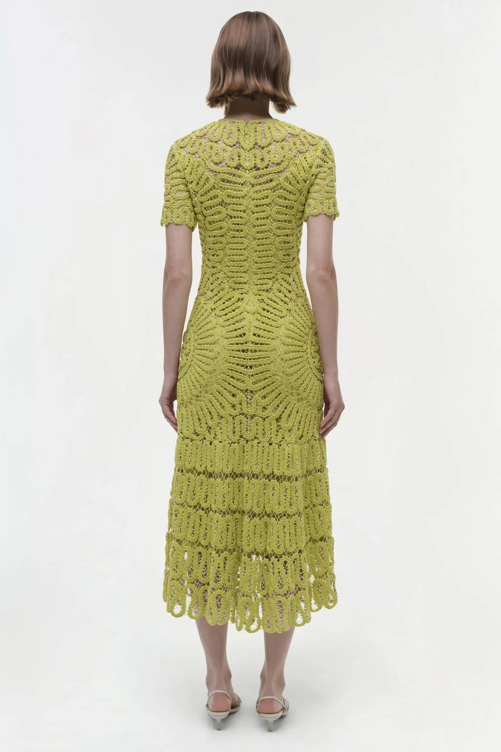 Lorelai Embroidered Midi Dress In Yellow Plum Multi