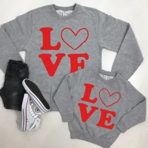 Love Stack Matching Heather Grey Sweatshirts (MRK X) baby bump outfits discount