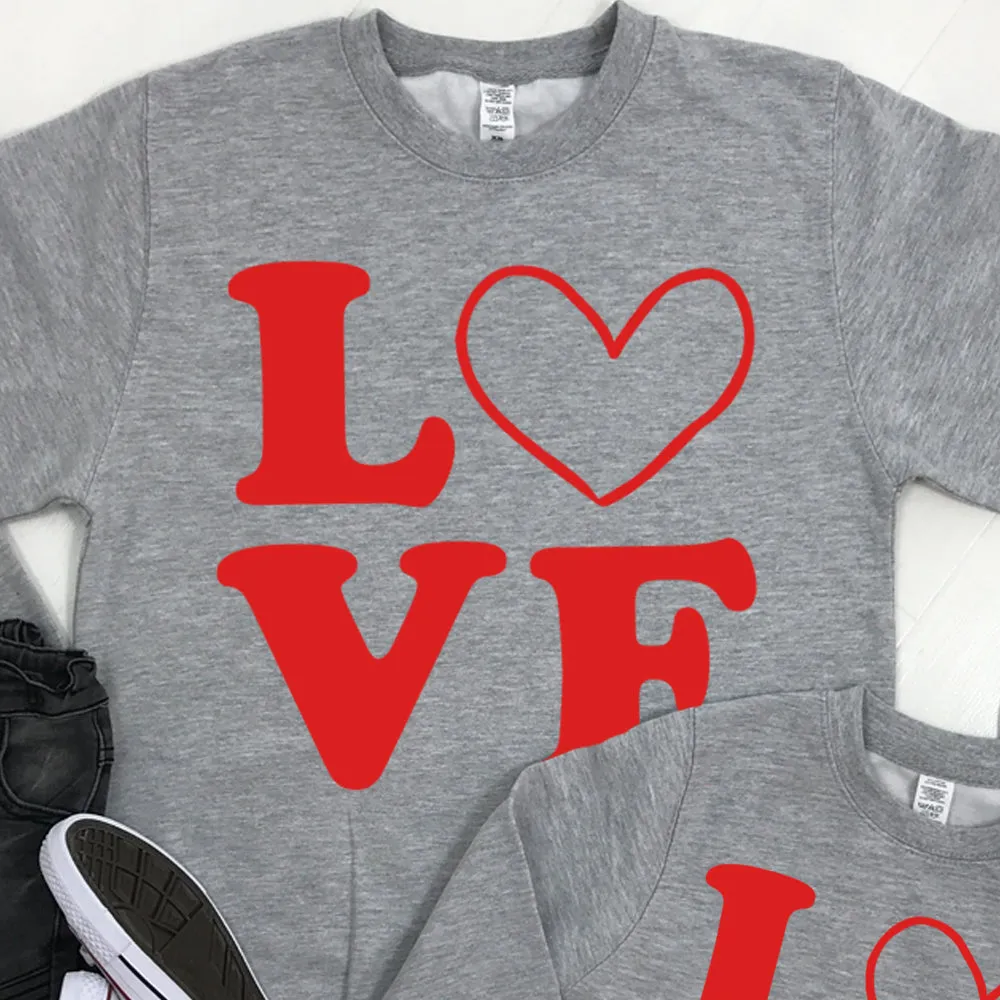 Love Stack Matching Heather Grey Sweatshirts (MRK X)