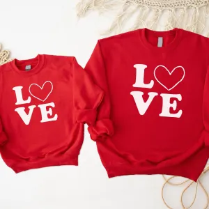 Love Stack Matching Red Sweatshirts (MRK X) baby bump outfits discount