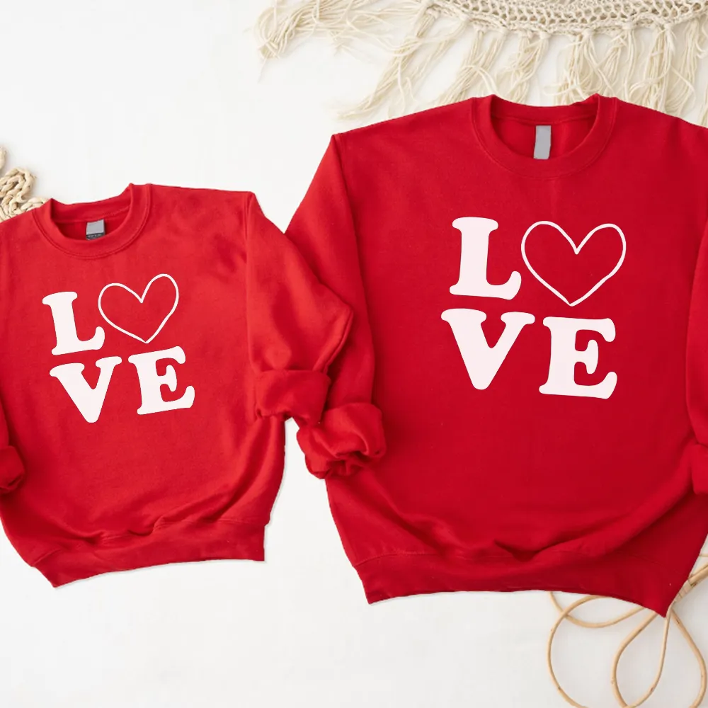 Love Stack Matching Red Sweatshirts (MRK X) baby bump outfits discount