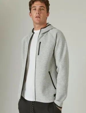 Lucky Brand Breathe Easy Tech Fleece Kapuzenpullover Melange Grau Lucky Brand