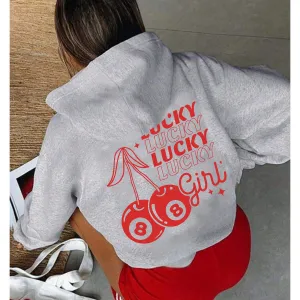 Lucky Cherries Back Logo Hoodie girls skirts clearance