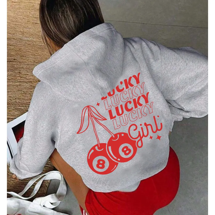 Lucky Cherries Back Logo Hoodie girls skirts clearance