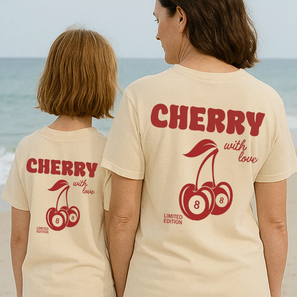 Lucky Cherries Back Logo Matching T-Shirts
