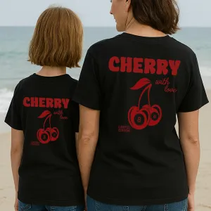 Lucky Cherries Back Logo Matching T-Shirts nursing tops best deals