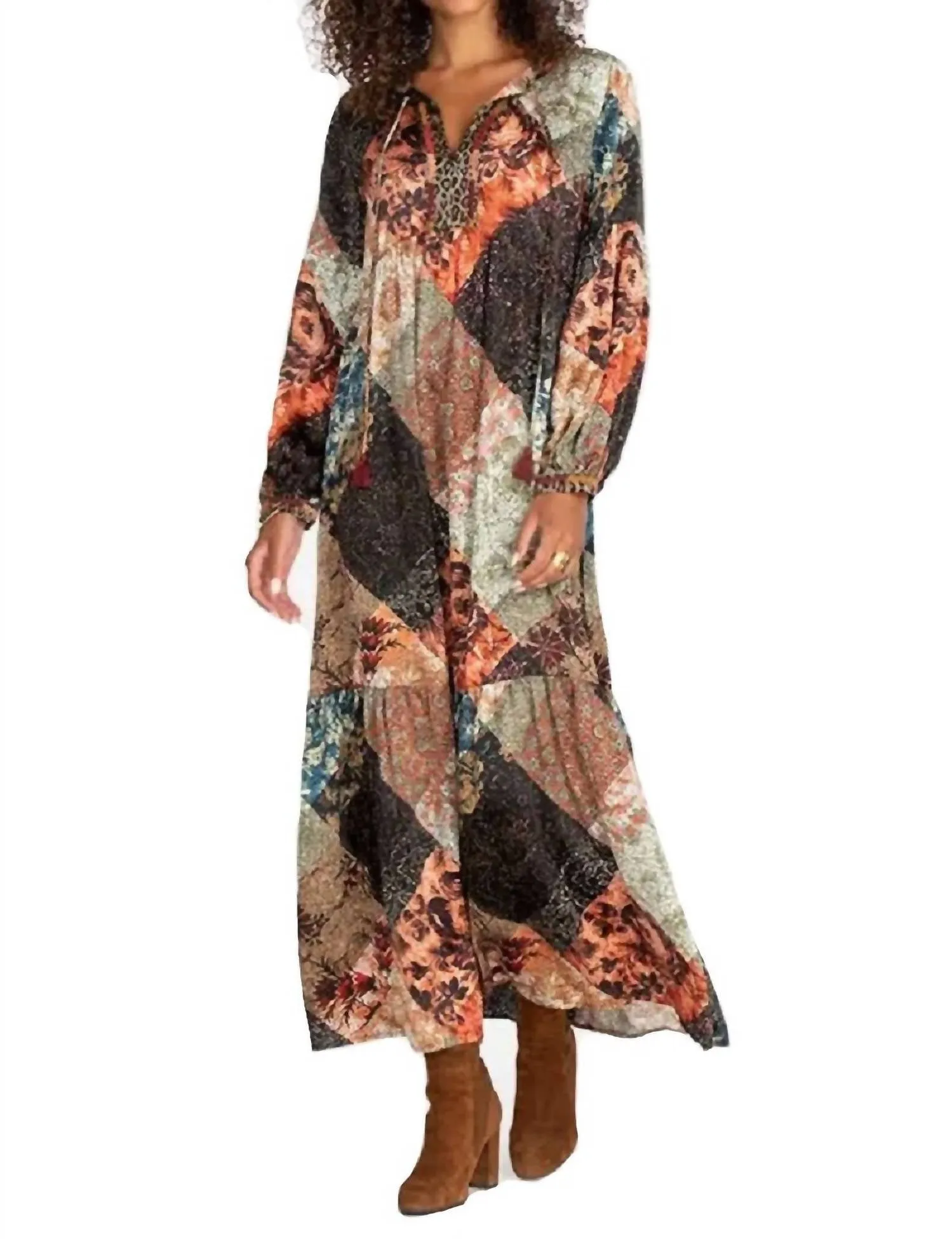 Mabel Boho Dress In Multi