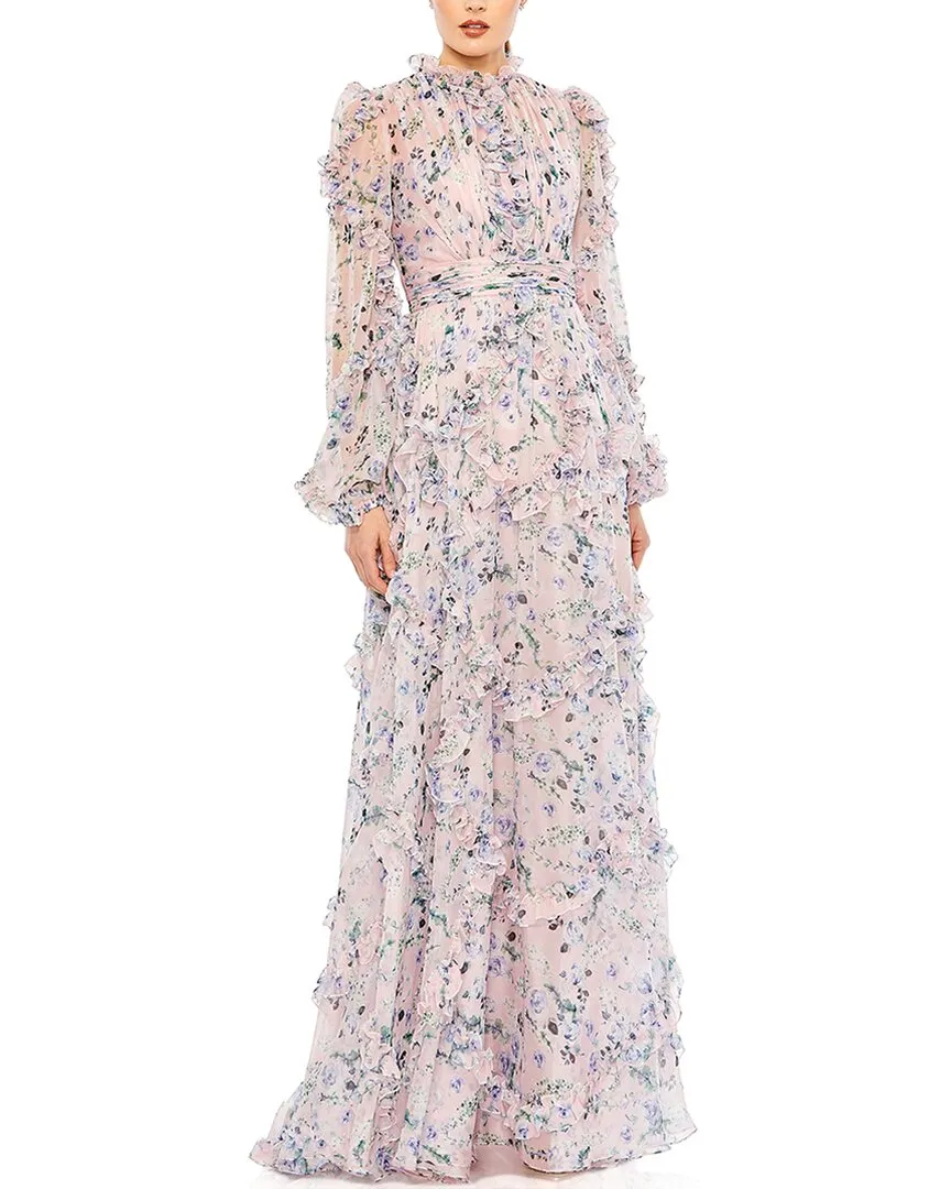 Mac Duggal Cascading Ruffle A-Line Dress