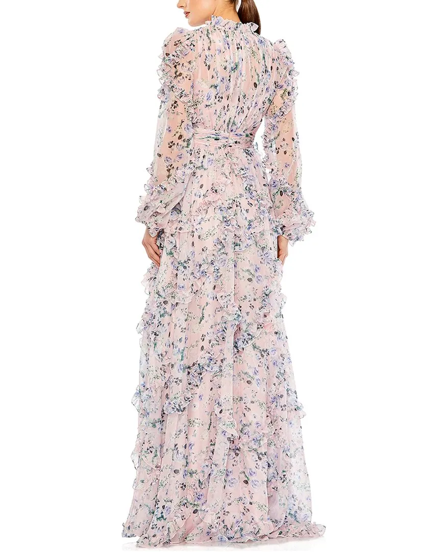 Mac Duggal Cascading Ruffle A-Line Dress