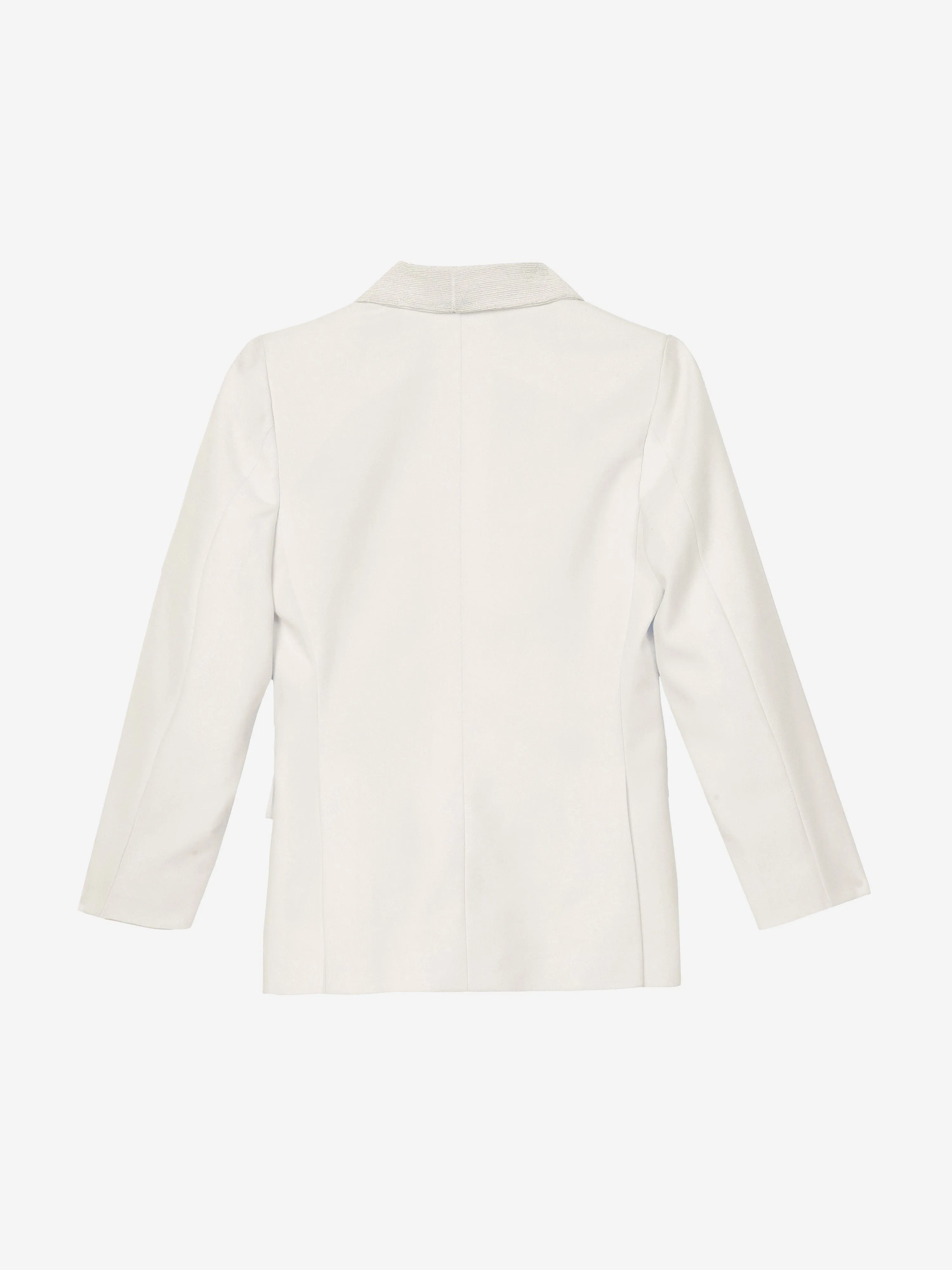 Maison Ava Jungen Blazer mit floralem Revers in Elfenbein