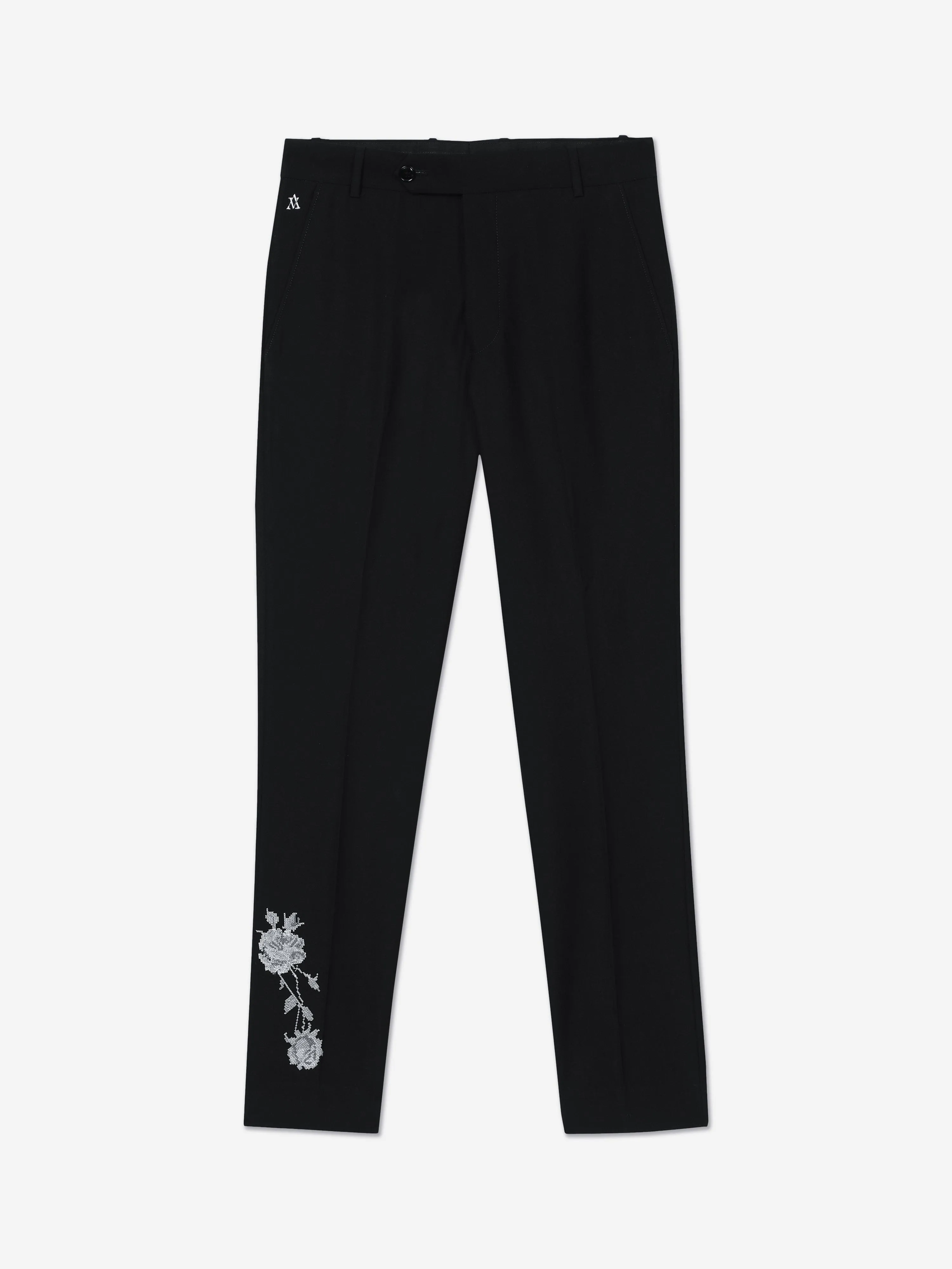 Maison Ava Jungen Blumenmuster Lucien Hose in Schwarz