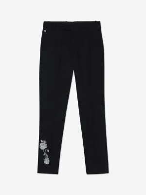 Maison Ava Jungen Blumenmuster Lucien Hose in Schwarz