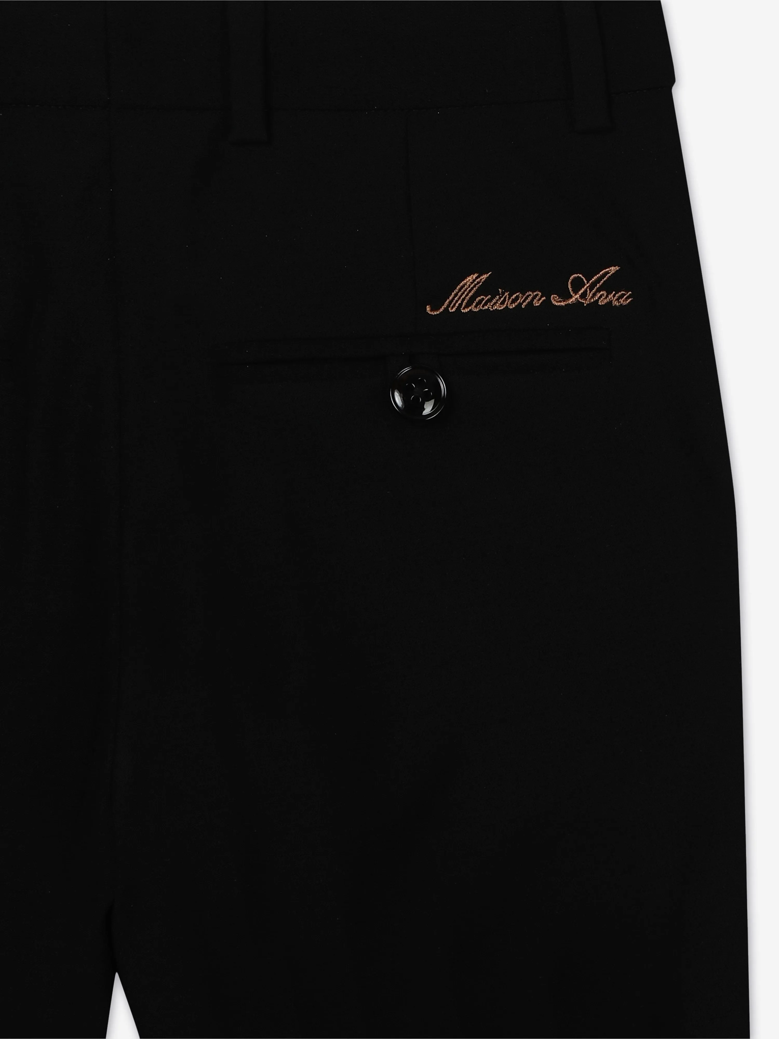 Maison Ava Jungen Wollmischung Tristan Hose in Schwarz