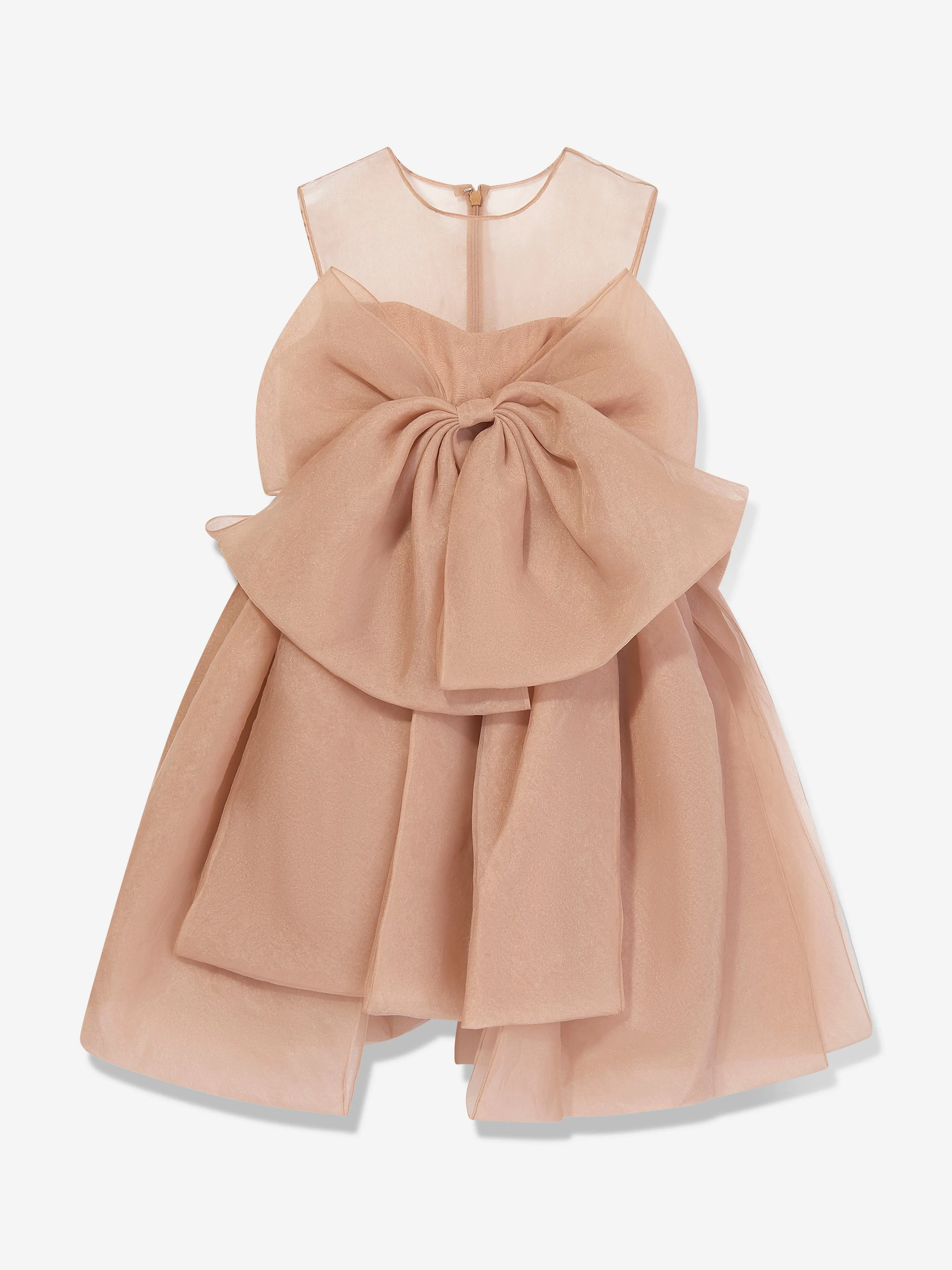 Maison Ava Mädchen Linette Rüschen-Schleifenkleid in Rosa