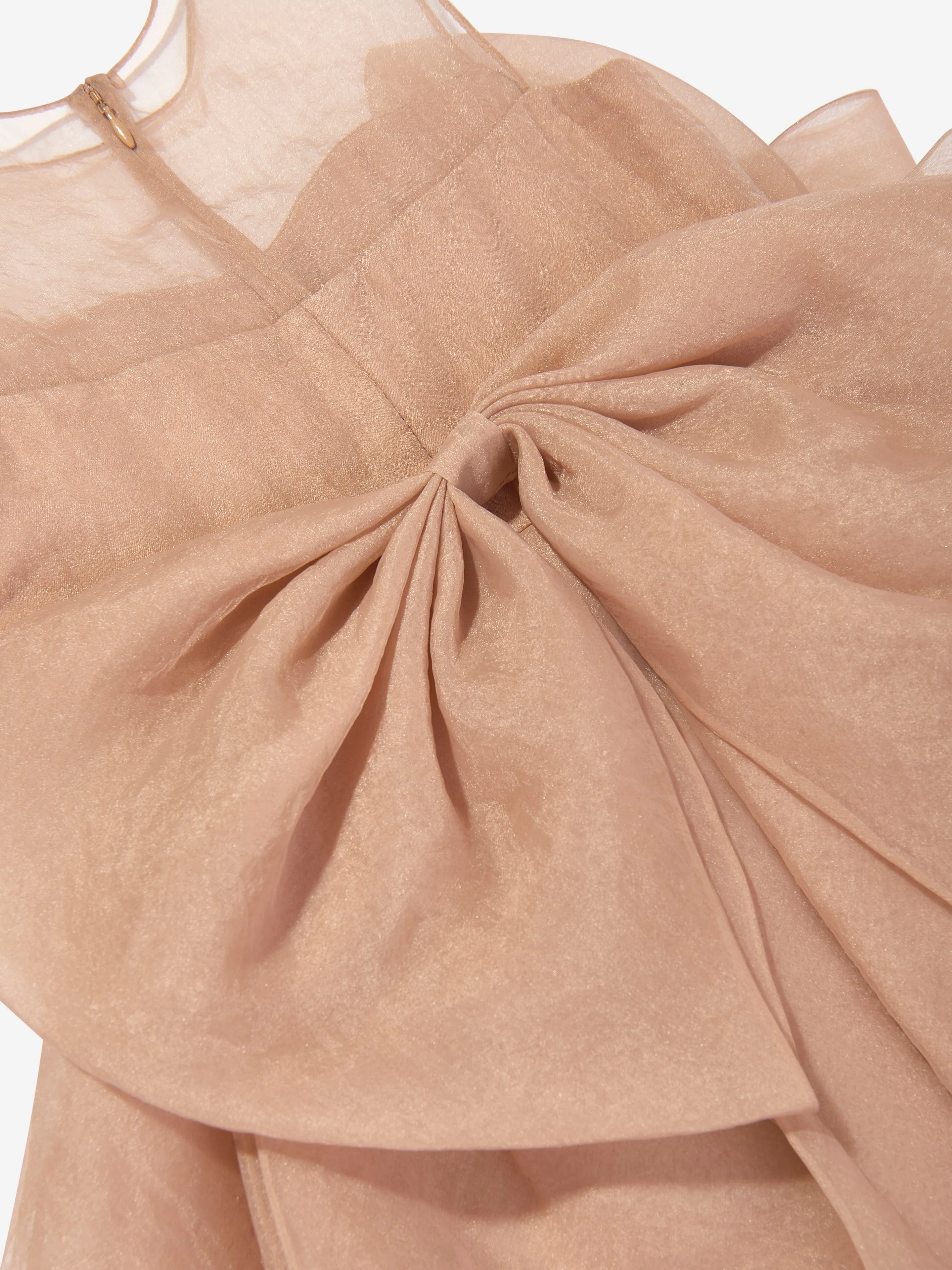Maison Ava Mädchen Linette Rüschen-Schleifenkleid in Rosa