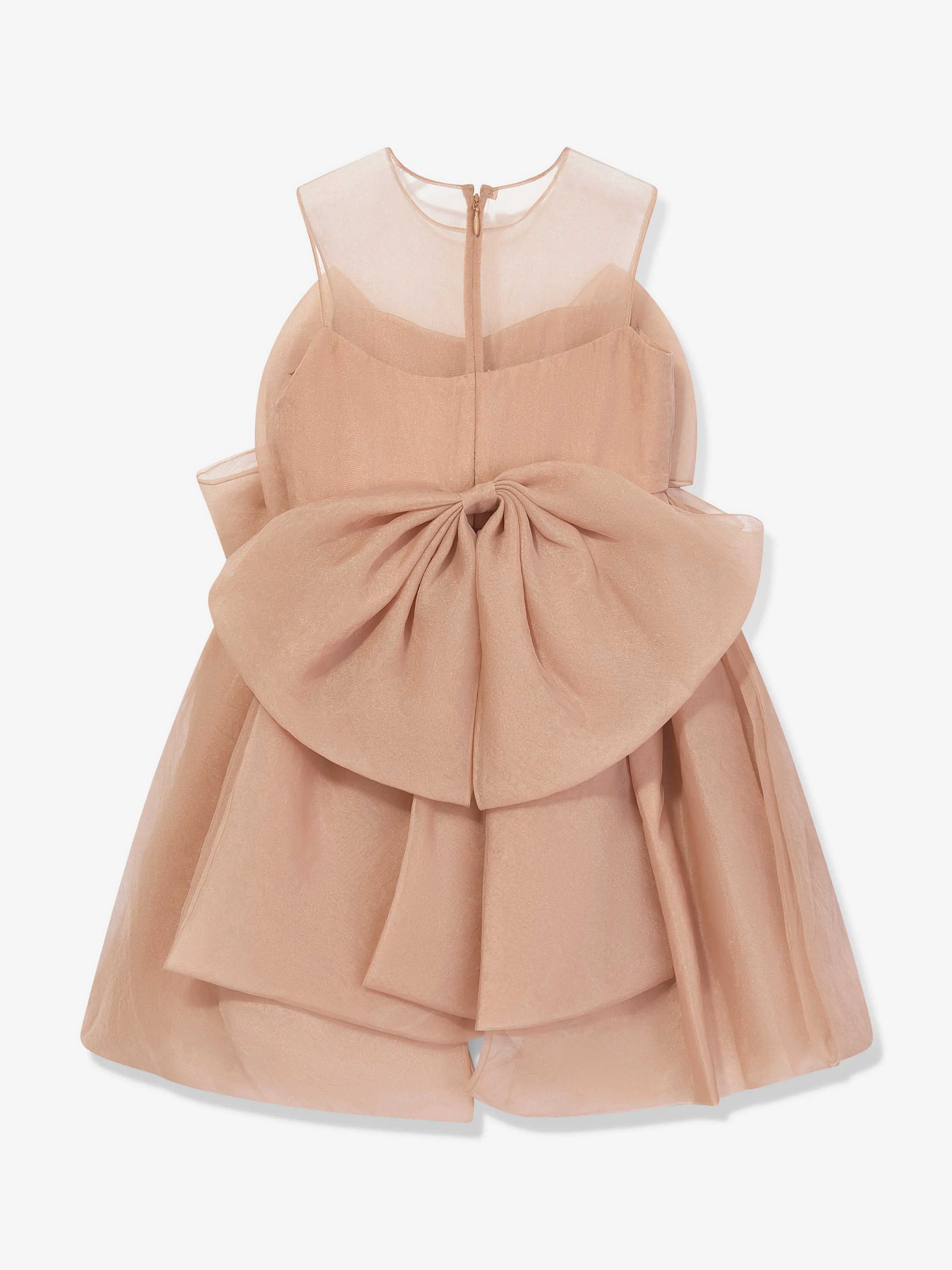 Maison Ava Mädchen Linette Rüschen-Schleifenkleid in Rosa