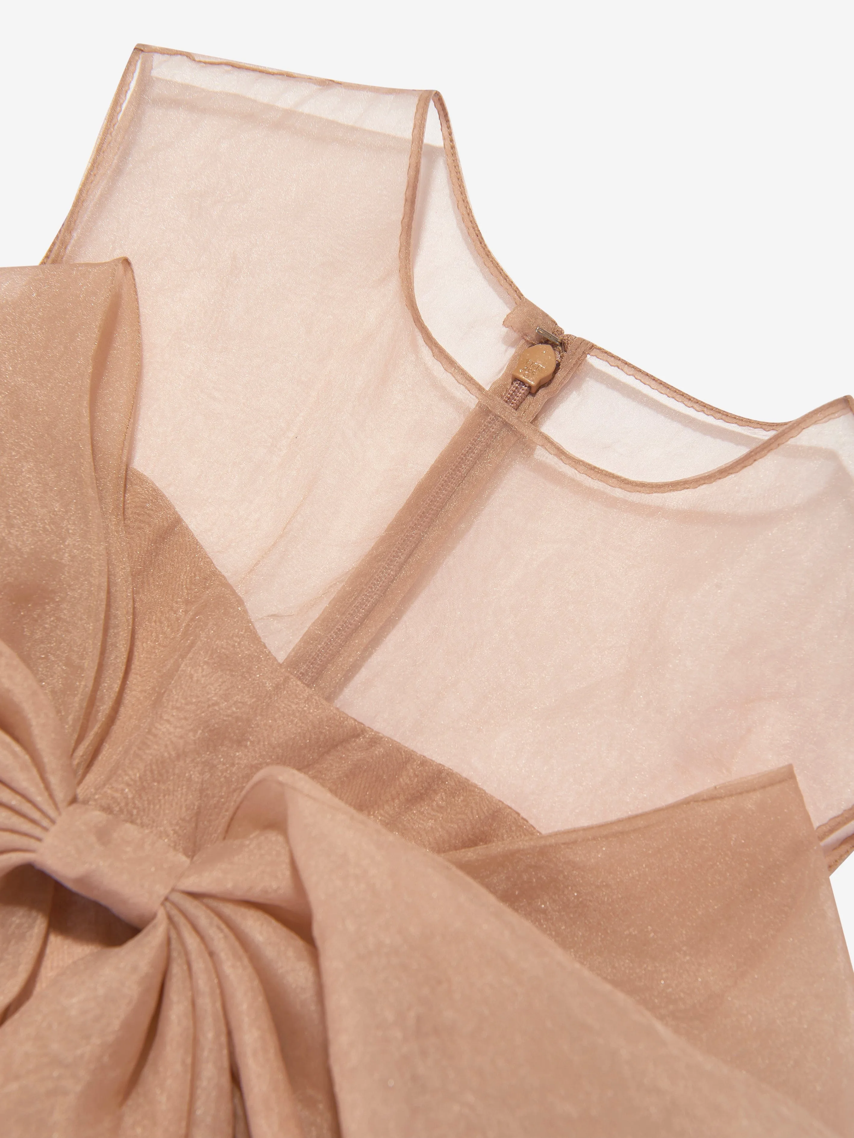 Maison Ava Mädchen Linette Rüschen-Schleifenkleid in Rosa