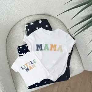 Mama & Little Man Multi-Block Matching Navy Star Pyjamas breastfeeding tops cheap