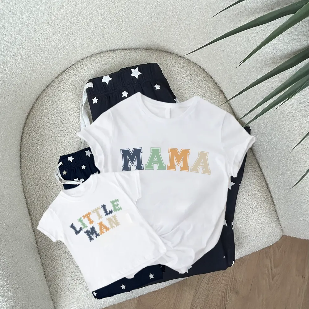 Mama & Little Man Multi-Block Matching Navy Star Pyjamas breastfeeding tops cheap