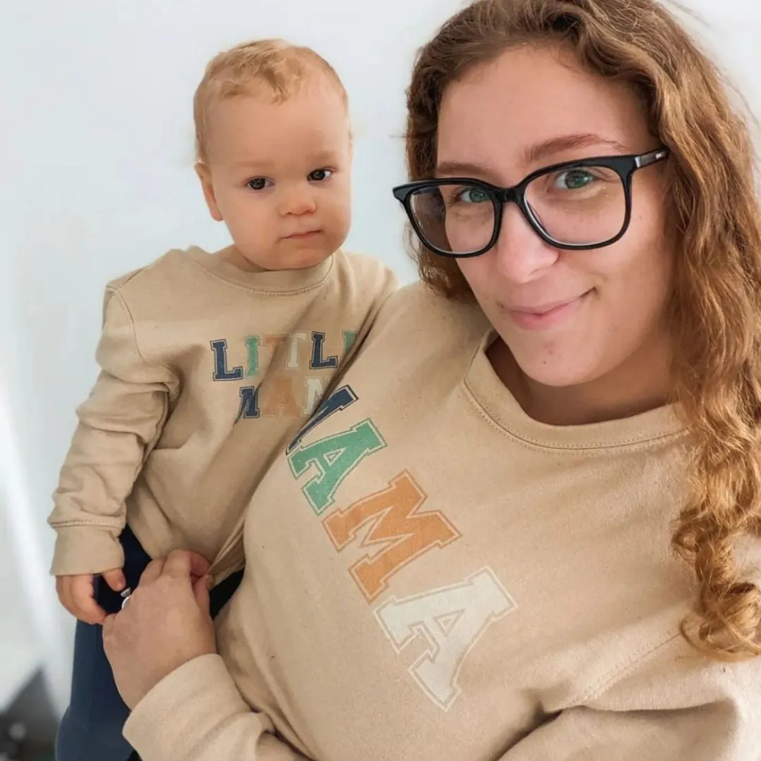 Mama & Little Man Multi Block Matching Sweatshirts