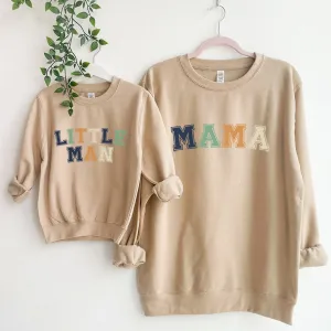 Mama & Little Man Multi Block Matching Sweatshirts breastfeeding tops cheap