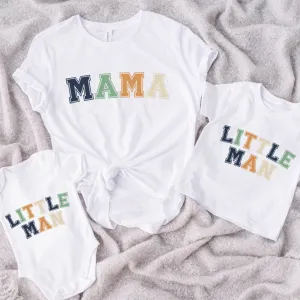 Mama & Little Man Multi Block Matching T-Shirt/Baby Vests baby bump outfits discount