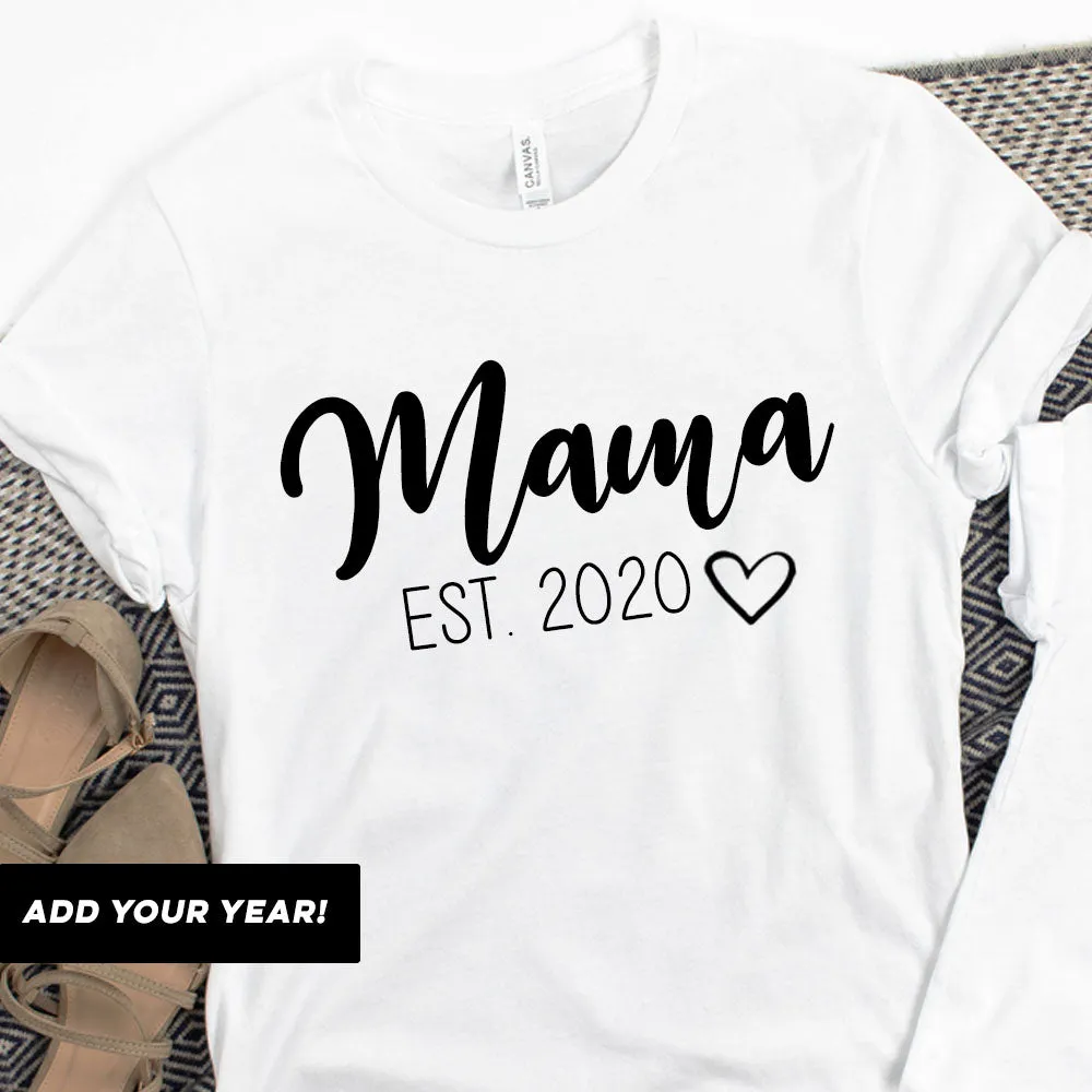 Mama & Mama's Bestie Bella Script Personalised White T-Shirts (MRK X)