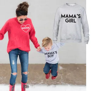 Mama & Mama's Boy & Girl Mum & Kid Matching Sweaters (MRK X) baby bump outfits discount