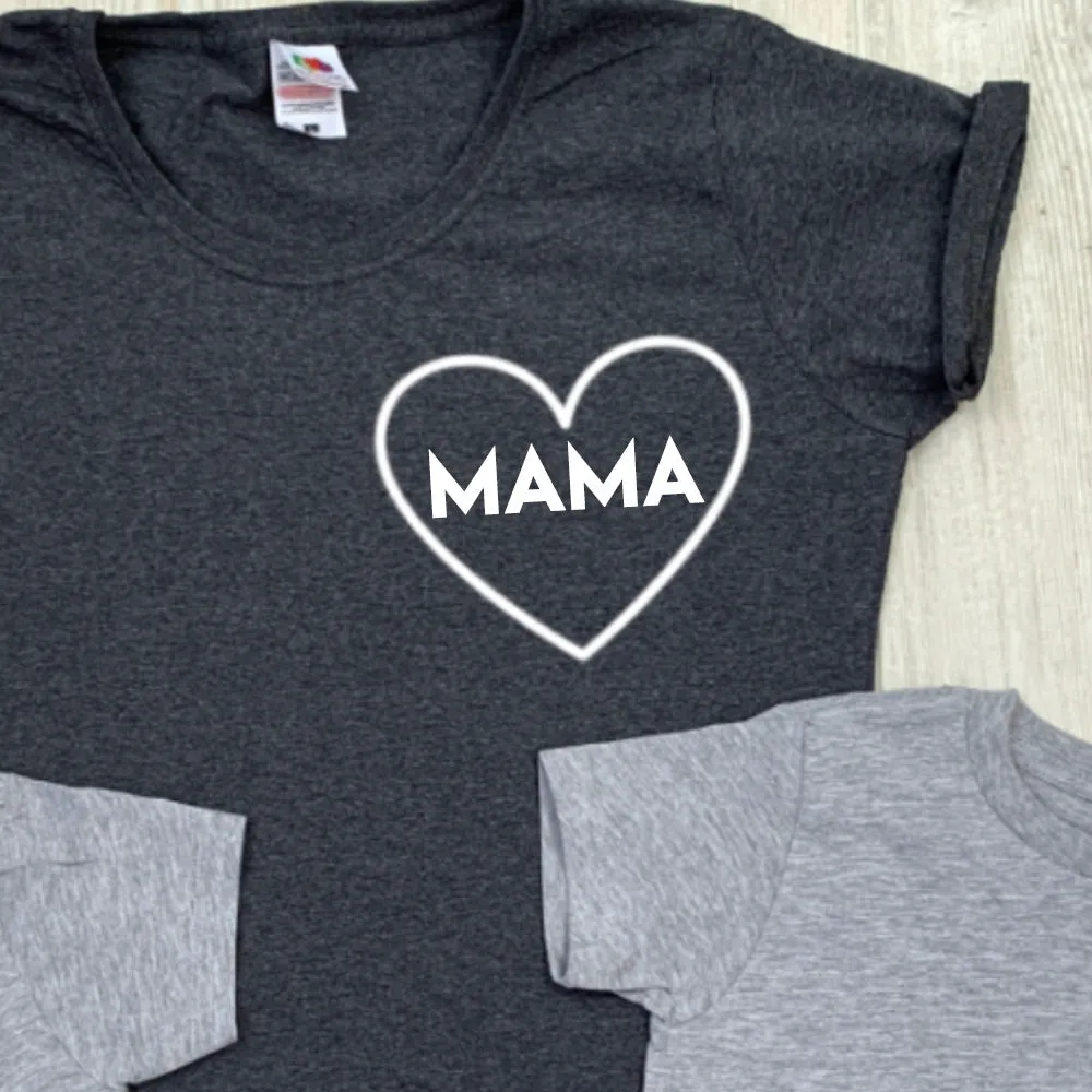 Mama & Mama's Boy & Girl Mum & Kid Matching Tees (MRK X)