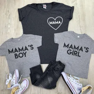 Mama & Mama's Boy & Girl Mum & Kid Matching Tees (MRK X) mum blouses clearance