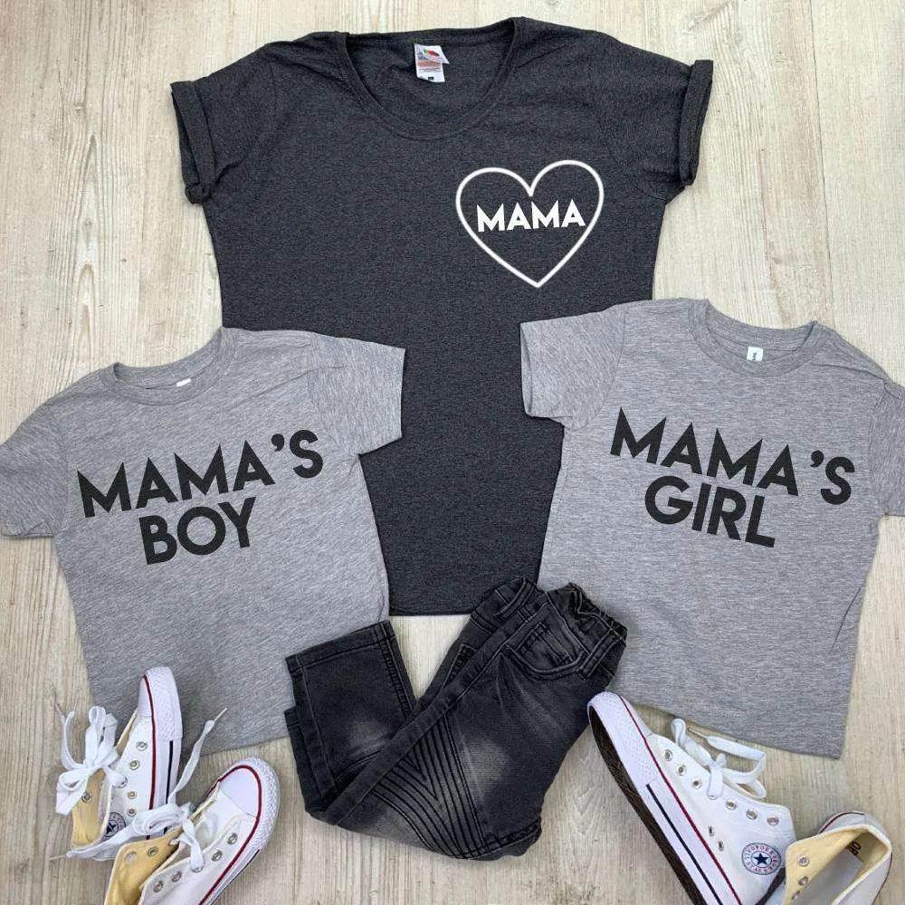 Mama & Mama's Boy & Girl Mum & Kid Matching Tees (MRK X) mum blouses clearance