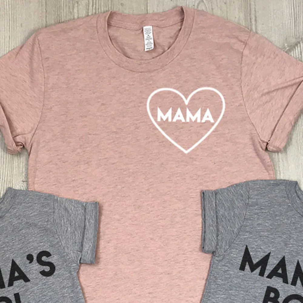Mama & Mama's Boy & Girl Mum & Kid Matching Tees (MRK X)