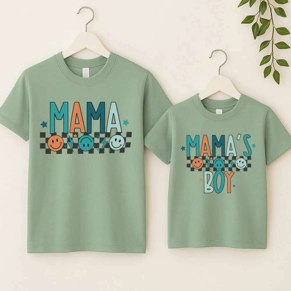 Mama & Mama's Boy Chequered T-Shirts- Aloe Green maternity leggings online