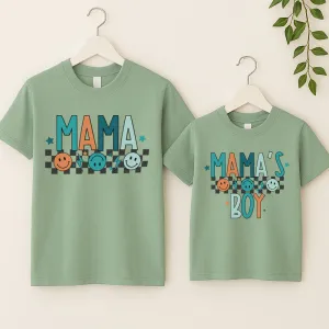 Mama & Mama's Boy Chequered T-Shirts- Aloe Green maternity leggings online