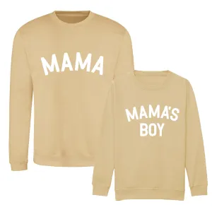 Mama & Mama's Boy Classic Sweatshirts - Sand/White baby bump outfits discount