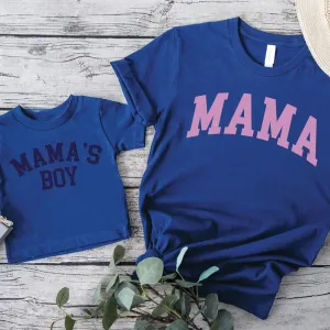 Mama & Mama's Boy College Matching Royal Blue T-Shirts baby bump outfits discount