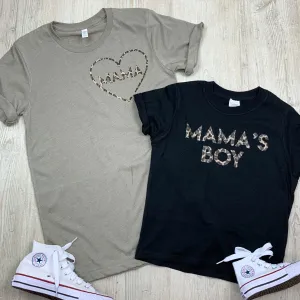 Mama & Mama's Boy Leopard Mum & Kid Matching Tees (MRK X) discount mum dresses