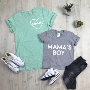 Mama & Mama's Boy Mum & Kid Matching Tees (MRK X) baby bump outfits discount