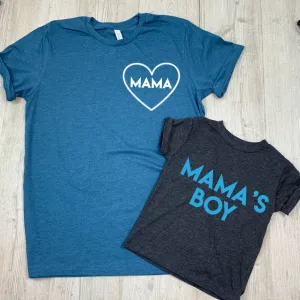 Mama & Mama's Boy Mum & Kid Matching Tees (MRK X) baby bump outfits discount