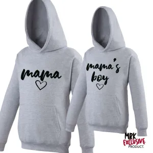 Mama & Mamas Boy Mum & Son Matching Grey Hoodies (MRK X) maternity wear outlet