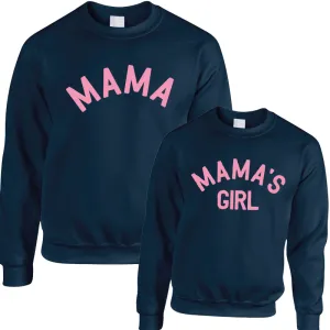 Mama & Mama's Girl Classic Sweatshirts Navy/Pink (MRK X) breastfeeding tops cheap