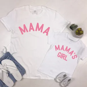 Mama & Mama's Girl Classic White/Pink T-Shirts maternity leggings online