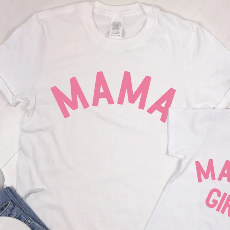 Mama & Mama's Girl Classic White/Pink T-Shirts