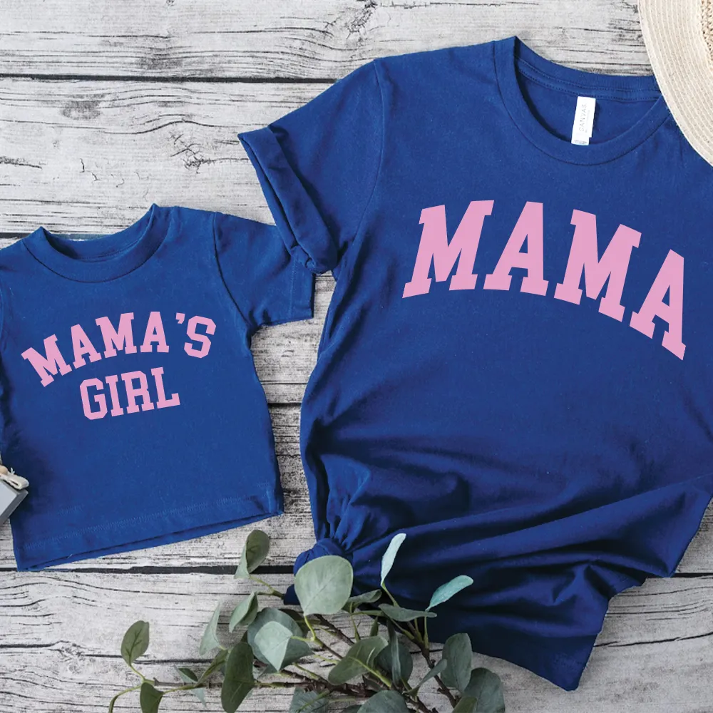 Mama & Mama's Girl College Matching Royal Blue T-Shirts maternity dresses promo