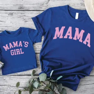 Mama & Mama's Girl College Matching Royal Blue T-Shirts nursing tops best deals